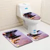 Toilet Seat Covers Wood Grain 3pcs set Toilet seat Cover Home Decoration Carpet Absorbent Non-Slip Bathroom mat set printing Doormats Flannel Rug 231013