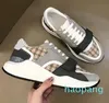 Designer Chaussures décontractées en cuir réel entraîneurs à carreaux classiques Berry Stripes Fashion Trainer Fashion For Color Bar Sneakers