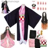 テーマコスチュームkamado nezukoコスプレカムアニメデーモンスレイヤーズyimono yimetsu no yaiba kamado nezuko come wig uniform hall fien wig hall wig