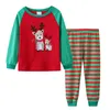 Pękamowie Boys Christmas Lounge noś jesienne zima długi rękaw Top pasujące spodnie Zestaw Halloween Kids 2piece 231013