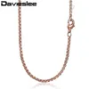 Chaînes Davieslee Chaîne Collier Pour Femmes Hommes En Acier Inoxydable Rose Or Couleur Boîte Femmes Entier 18-28 pouces LKN5551198g