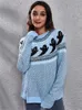 Suéteres para mujer Suéter de punto vintage Mujeres Halloween Lunar Punto Punto Jersey Mujer Casual Flojo Cálido Señora Retro Manga larga Jumper 231012