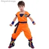 Tema Costume Halloween Bambini Ragazzi Son Goku Cosplay Vieni Parrucca Scarpe Set Abbigliamento per bambini Puntelli per prestazioni Party Dress Up Regalo di compleannoL231013