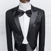 Men's Suits Black Mariage Groom Wedding Equins For Men Tuxedo Blazer Boys Prom Fashion Slim Masculino Latest Coat Pant Designs