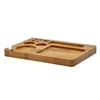 Other Smoking Accessories Natural Wood Rolling Tray Portable Household With Groove Exquisite Square Tobacco Roll Trays Cigarette Dro Dh1Gr