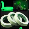 Feestdecoratie Feestdecoratie 5M Lichtgevende zelfklevende tape Sticker Poluminescent Glow In The Dark Diy Muur Fluorescerend Veiligheid Em Dhdrs