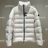 2023 SS Designer Manteau d'hiver Manteau de duvet pour hommes de marque Badge de broderie pour hommes Veste à capuche Couple Style Femme Mode Blanc Manteau chaud