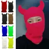 Berets 1 Löcher Full Face Hut Mode Ochsenhorn Abdeckung Gestrickte Beanie Hüte Winddichte Reitmaske Outdoor