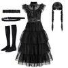 Vestidos da menina quarta-feira addams cosplay para menina traje 2023 vestidos crianças festa carnaval páscoa trajes de halloween 5 14 anos 231013