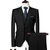 Men's Suits Blazers Set for Men Jacket Vest Pants three Piece Solid Business Casual Slim Fit Formal Dress Groom Tuxedo Wedding 231012