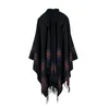 Sjaals Grote sjaals wintersjaal kasjmier poncho dames Boheemse Tribal Fringe Hoodies dekens Cape sjaal Poncho's en capes YG085 231012