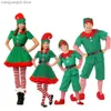 Costume à thème Noël Père Noël Venez Elfe Vert Cosplay Famille Carnaval Fête Nouvel An Déguisement Vêtements Ensemble Pour Hommes Femmes Filles Garçons T231013