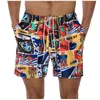 Pantaloncini da uomo Stampa di moda Costume da spiaggia Costume da bagno corto Fitness Sport Surf Con coulisse ad asciugatura rapida Uomo Hombre