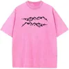 Men's T Shirts Mountain Men/Women Washed T-Shirt 230g Cotton Funny Loose Bleached Tshirt Retro Hip Hop Bleach Shirt Tops Tee