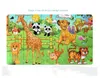 Nya 60 stycken Träpusselbarn Toy Cartoon Animal Wood Jigsaw Puzzles Child Tidig Education Learning Toys for Christmas Present