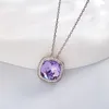 Collane con ciondolo 11.11 Collana quadrata di lusso per ragazze Festa Gioielli da donna geometrici di tendenza realizzati con cristalli dall'Austria