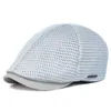 Baretten Mesh Sboy Caps Zomer Mannen Vrouwen Hoeden Ademend Baret Outdoor Gorro Hombre Boina Golf Hoed Mode Casual Effen Platte Pet 231013