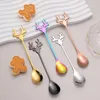 Kaffescoops geverskedar tillbehör café cucharas drinkware liten scoop sked mini te guld liten colordul