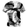 Camiseta masculina verão abstrato 3d padrão impresso camiseta casual hip-hop em torno do pescoço divertido manga curta top roupas