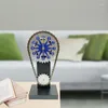 Wall Clocks Craft Decorations Rotating Chain Gear Clock Mechanical Wind Hands Desktop Blue