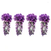 Decoratieve bloemen 4 stuks hangende planten violette slinger voor lente zomer buitentuin donker paars