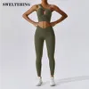 Completo da yoga 2 pezzi Set da palestra Tute da donna Completi di abbigliamento sportivo Allenamento Manica lunga Reggiseno fitness Pantaloncini per leggings sportivi femminili Completo 231012