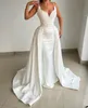 Elegant White Evening Gown Overskirts Pearls Straps Party Prom Dresses Floral Formal Long Dress for special ocn