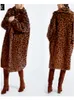 Women's Fur 2023 Lapel Faux Warm Long Coat Women Sleeve Thick Teddy Bear Female Casual Loose Oversize Outwears