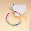 Braccialetti con ciondoli Intrecciati fatti a mano colorati per le donne Moda semplice Rosa Blu Tessuto regolabile Corda Catena Accessori per gioielli Regalo