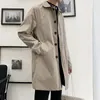 Men's Trench Coats M5XL Plus Size Coat Loose Fit Long Lapel Single Breasted Windbreaker Jacket Button Overcoat Men Clothing XXXXXL 231012