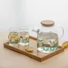 Muggar Glass Cup Nordic Daisy Transparent vattenflaska Kök Söt juice Mjölk Drink med lock Drickware Tea 231013