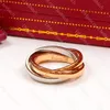 Designer Love Ring anneaux pour les femmes Personnalité trois-en-un anneau Femmes de haute qualité Sliver Engagement Ring Jewelry Lady Wedding Christmas Gift with Box