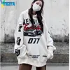 Camisetas para mujer YICIYA Camiseta Y2k Racing Con capucha Invierno Moda coreana Crop Top Mujeres Mangas largas Blusas Trajes Camisetas Ropa 90s