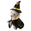 Cat Costumes Small Dogs Costume Halloween Pet Witch Hat & Cloak Pography Outfit Cosplay Festival Suit