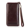 Pochette longue en cuir portefeuille couche cuir portefeuille affaires téléphone portable sac multifonction Expert saisir sac