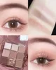 Eye Shadow 9 Color Chocolate Eyeshadow Palette Rose Pink Earth Milk Tea Glitter Makeup Hasting Korean Cosmetic Set 231012