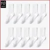 Chaussettes pour hommes 10 paires/pack sobriété classique mi Tube solide élasticité affaires décontracté chaussette coton absorbant la sueur respirant longue