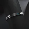 Bracciale rigido identificativo in acciaio inossidabile vuoto per registrare braccialetti con piastra metallica per Pulsera Mujer lucidato a specchio 10 pezzi all'ingrosso