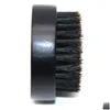 Brosses de nettoyage Poils de sanglier naturels Barbe Portable Manche en bois noir Salle de bains Brosse faciale Ménage Mas Outils de beauté Drop Deli Dhmcn