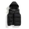 Gilets pour hommes 2023 hiver hommes gilet sans manches vestes vers le bas hommes à capuche chaud décontracté vêtements d'extérieur chapeau détachable marque extérieure vêtements 231012