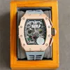 Horloges Mode Richar Milles Montre De Luxe Automatisch xmm Multifunctioneel quartz uurwerk Roestvrij stalen horlogekast Horloge met rubberen band Horloges hs