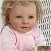 Dockor 55 cm 3dpaint skin sås återfödda lisa tjej baby doll leksak realistisk 22 tum som riktig bebe prinsessan småbarn levande klär upp leksaker gif ot4fy