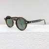 Lunettes de soleil marque japonaise Vintage clair vert polarisé Type rond pour femmes hommes artisanat épaissir acétate lunettes solaires