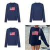 Women'S Sweaters Womens Sweaters Women Flag Vintage Casual Long Sleeve Crew Neck Loose Fit Knit Plover Jumper Y2K Aesthetic Harajuku A Otlal