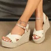 Klädskor dropship espadrille plattform kilar sandaler sommar chunky heeled mode comfy kvinnor