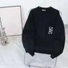 Sonbahar Erkek Hoodie Klasik Sweater Örgü İşlemeli Yuvarlak Boyun Külotu Sweatshirt Tasarımcı Kazak Erkekler Kadınlar Gevşek Uzun Kollu Gömlek Günlük Top