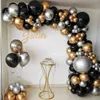 110pcs Chrome Silver Gold Balloons Arch Kit Black Balloon Garland Wedding Birthday Christmas Party Decor Kids Baby Shower Globos 2182t