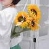 Dried Flowers 7 heads Artificial Sunflower Bouquet Silk Sunflower Fake Flower DIY Wedding Bouquets Centerpieces Arrangements Party Home Decor 231013