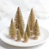 Dekoracje świąteczne 12PCSMINIATURE Drzewo Małe sztuczne Słowo -śnieżne architektura krajobrazu drzewa do rzemiosła stołowe prezenty