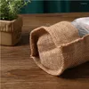 Cadeau cadeau 2023 1pcs / lot double couche coton jute sacs vin rouge fruits secs cordon de rangement de poche peut être personnalisé